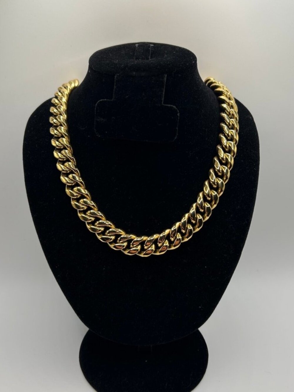 Miami Cuban Link Chain 14mm 20 Inch Real Gold Stainless Steel Plated Mens Solid
